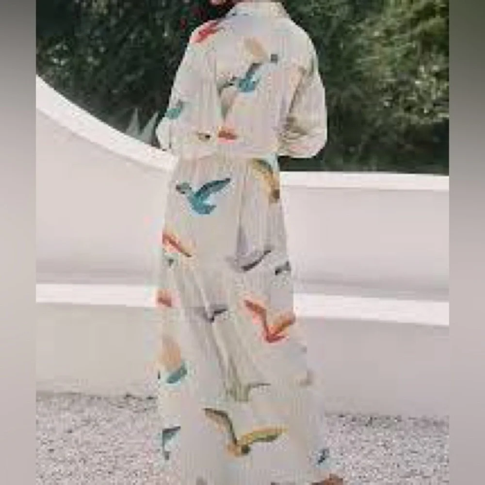 Anthropologie | Celandine | Carolita Printed Tiered Shirt Dress | Green | XSP - Picture 3 of 15